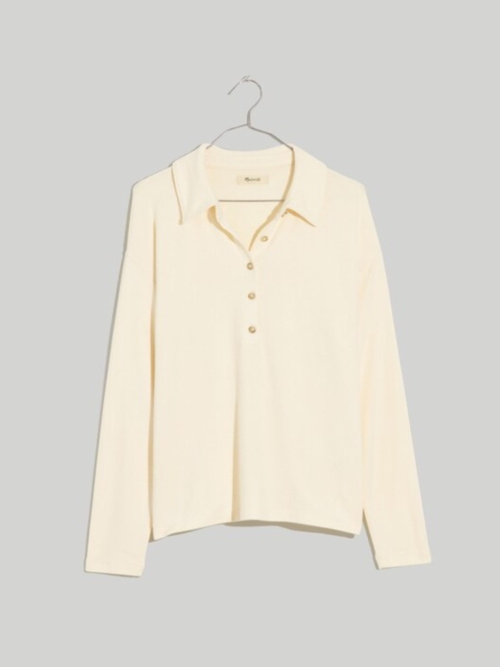 Madewell Cream Long Sleeve Polo Sweater Size Small